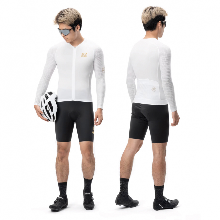 Rockbros YDCX008 Diamond Long Sleeve Cycling Jersey Size L - Whi – 3