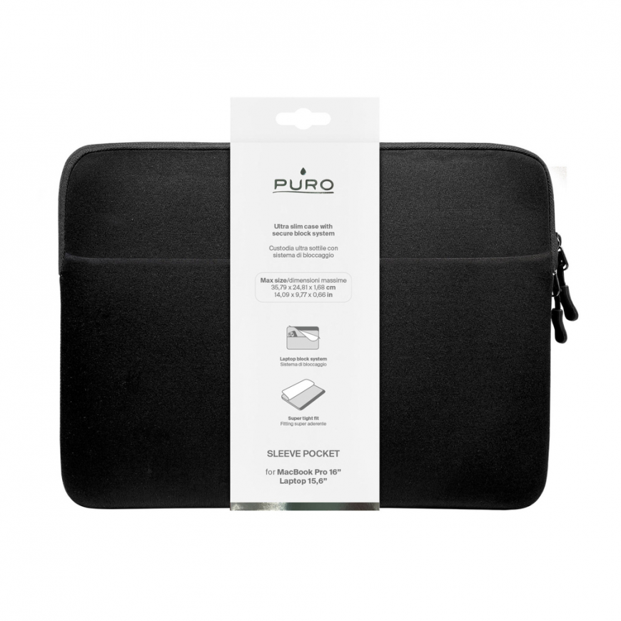 Puro SLIM POCKET Sleeve Bag Neoprena 15-16'' black – 2