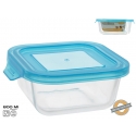 Neliömäinen lasinen lounasrasia 800 ml, 6 x 17,5 x 15,5 cm, KITCHEN&GO