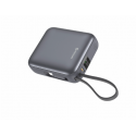 Swissten SPACE Power Bank Universal External Battery Built-in USB-C Cable 35W / 10000 mAh Silver Swissten SPACE Power Bank Universal External Battery Built-in USB-C Cable 35W / 10000 mAh Silver