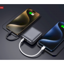 Swissten SPACE Power Bank Universal External Battery Built-in USB-C Cable 35W / 10000 mAh Silver Swissten SPACE Power Bank Universal External Battery Built-in USB-C Cable 35W / 10000 mAh Silver