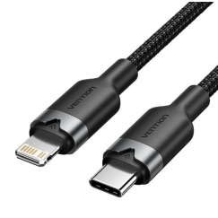 USB-C Į LIGHTNING KABELIS/2M JUODAS LALBH VENTION