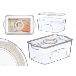 Medium refrigerator organizer with lid, white, 10.8×26.3×16 cm,