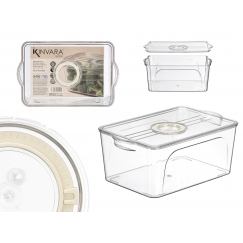 Big refrigerator organizer with lid, white, 12.5×30×19.2 cm, 125
