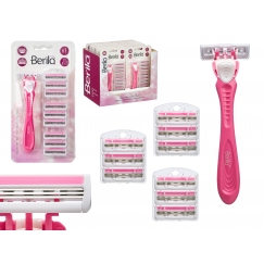 Women's razor with 10 cartridges, pink, 21×11×3 cm, 12210, Beril