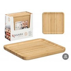 Kvadrātveida bambusa griešanas dēlis, 1.5×20×20 cm, 11636, Kinva