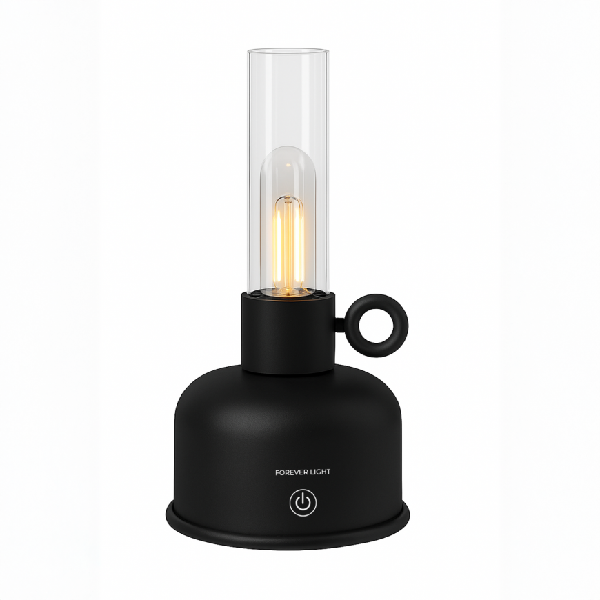 Forever Light Vintage Petroleum LED Lamp FLR-02 Black
