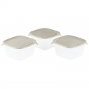 Food container set 3 pcs. square 3x1.2L Fresh&Go beige Food container set 3 pcs. square 3x1.2L Fresh&Go beige