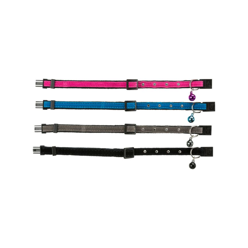 Kakla siksna kaķiem - Trixie Cat collar rhinestone gems, velvet,