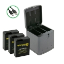 Charger Triple GoPro Hero 13 USB-C + 3x battery 1950mAh Enduro Charger Triple GoPro Hero 13 USB-C + 3x battery 1950mAh Enduro