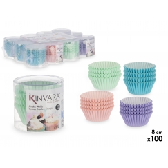 100 tk küpsetuspaberist vormide komplekt, 8 cm, assortii 4, 5.5×