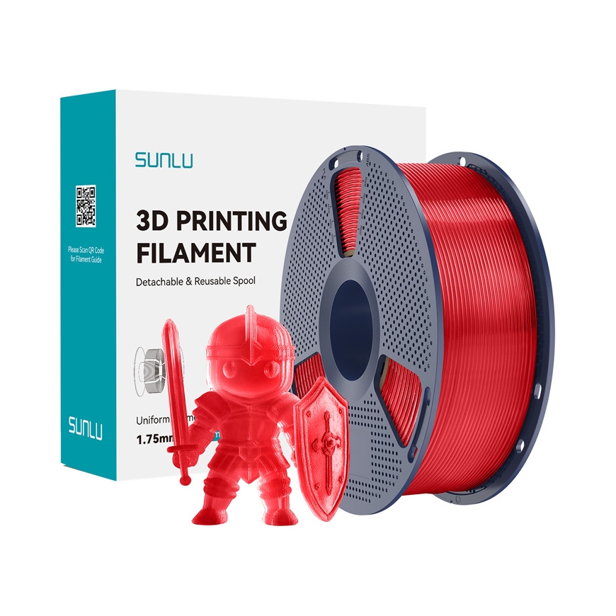 Sunlu PLA+ filament (läbipaistev punane)