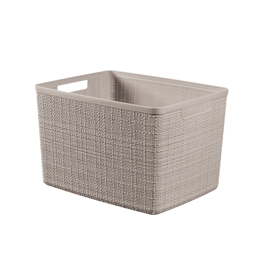 Groziņš Jute L 20L 36x28x23cm bēšs