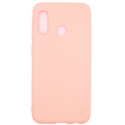 Samsung A20e Soft Touch Silicone Case with Strap Pink