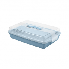 Cake transport box rectangular 45x29.5x11.1cm blue