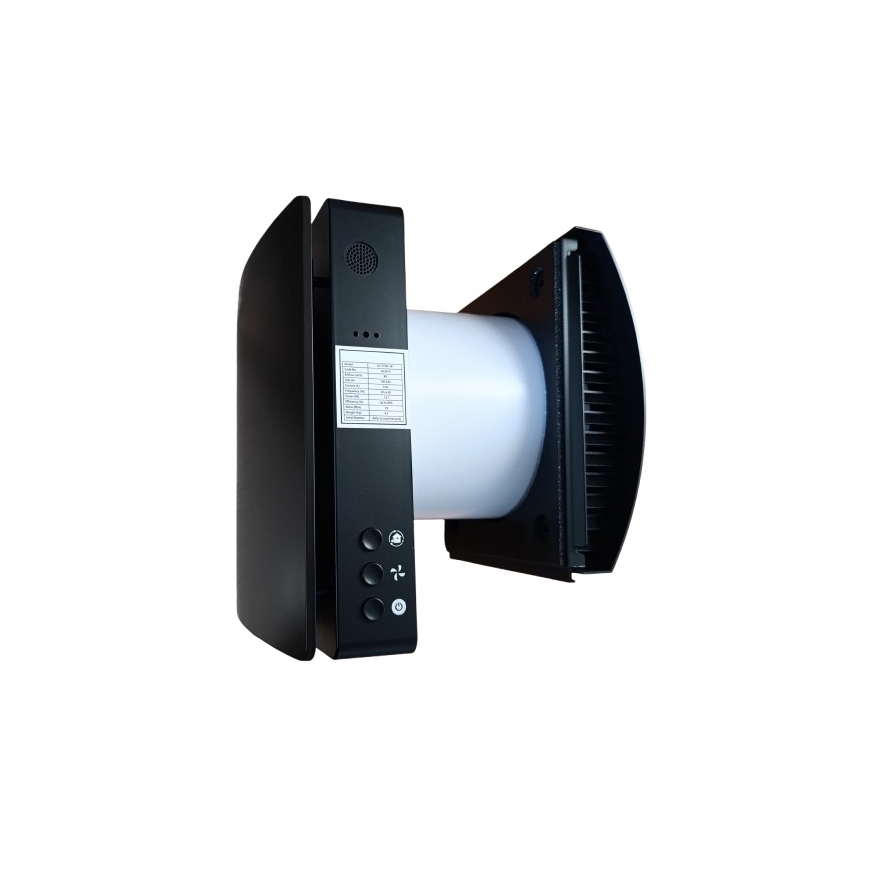 Recuperator for thin Wall, Single-Room upto 46m2, with Humidity Sensor, Wi-Fi, Tuya, black
