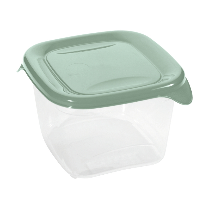 Square food container 0.45L Fresh&Go green