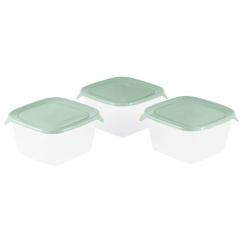Food container set 3 pcs. square 3x1.2L Fresh&Go green