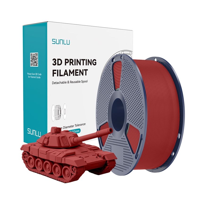 Sunlu PLA+ Aukšto Greičio Raudonas Filamentas