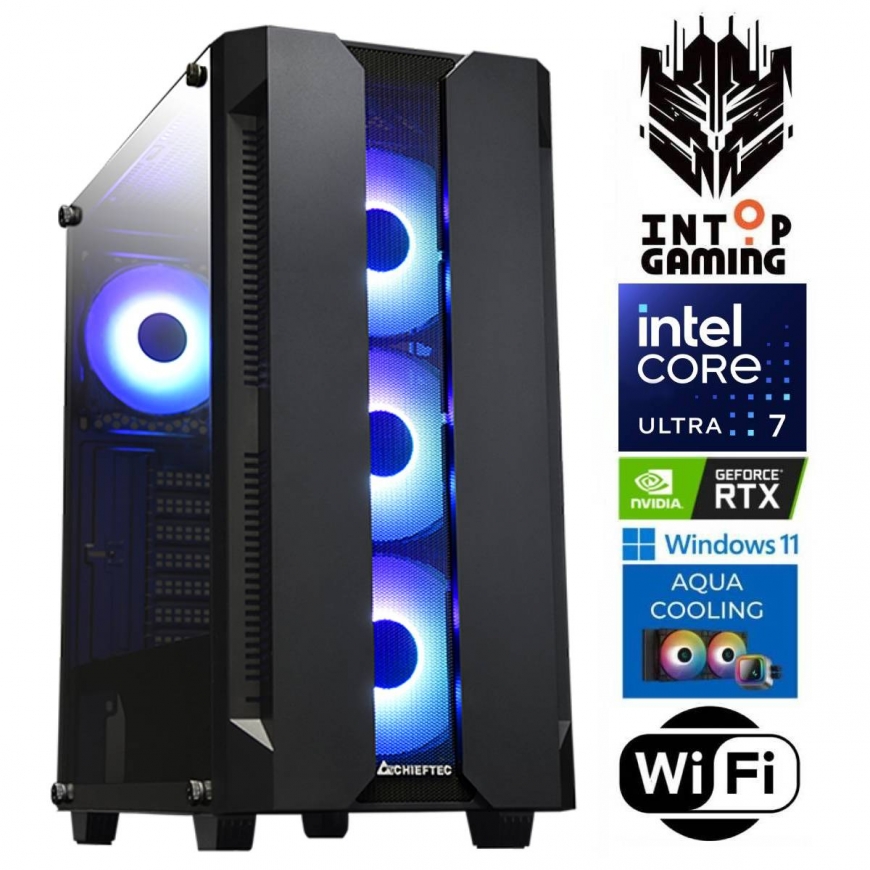 INTOP AQUA Ultra 7 270K Plus 32GB DDR5 500SSD M.2 NVME RTX5050 8GB WiFi WIN11Pro