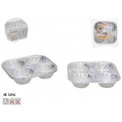 Aliuminio kepimo formelės (4 vnt.), 3 x 15,5 x 15,5 cm, KITCHEN&