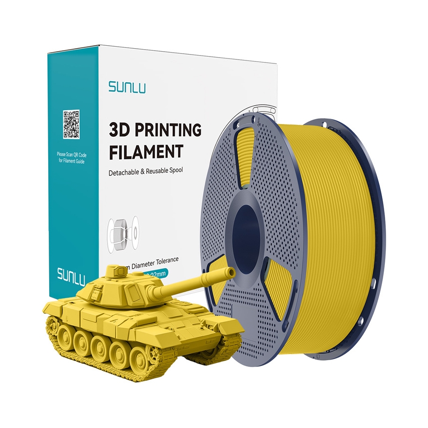 Sunlu PLA+ Aukštos Spartos Geltonas Filamentas