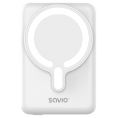 Enerģijas krātuve SAVIO Power Bank Magnetic 10000mAh 20W White