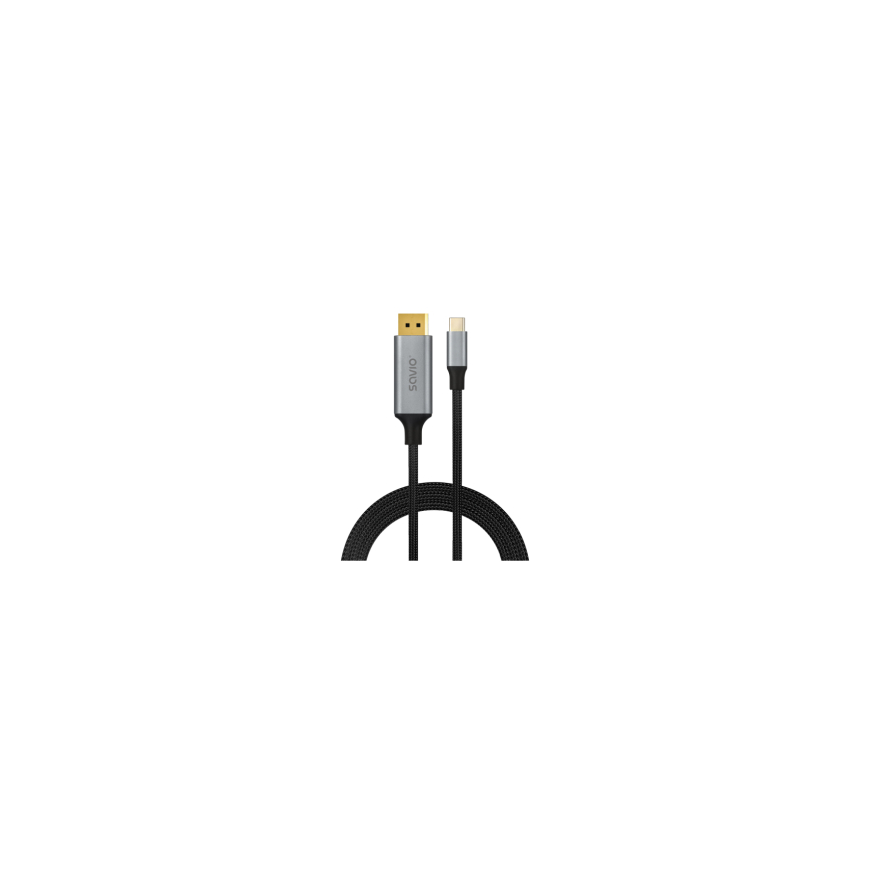 Kabelis SAVIO USB-C - DisplayPort 1.4 1080P|240Hz 8K|60Hz 2m