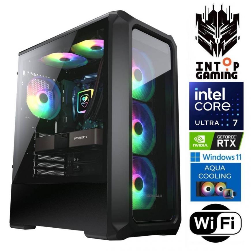 INTOP AQUA Ultra 7 270K Plus 64GB DDR5 2TB SSD M.2 NVME RTX5060Ti 8GB WiFi WIN11Pro