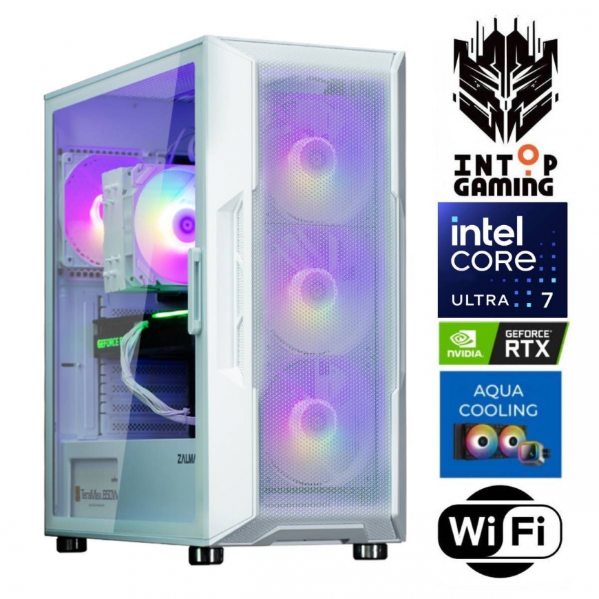 INTOP AQUA Ultra 7 270K Plus 16GB DDR5 500SSD M.2 NVME RTX5050 8GB WiFi no-OS