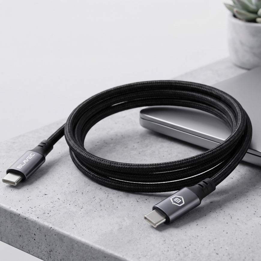 Blavec Cable Zumi braided - Type C to Type C - PD 60W 3A LCD dis – 3