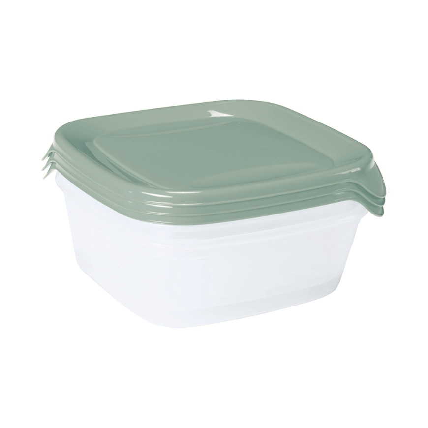 Food container set 3 pcs. square 3x0.8L Fresh&Go green