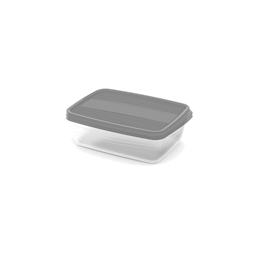 Rectangular food container set 2x1.75L Vedo transparent gray