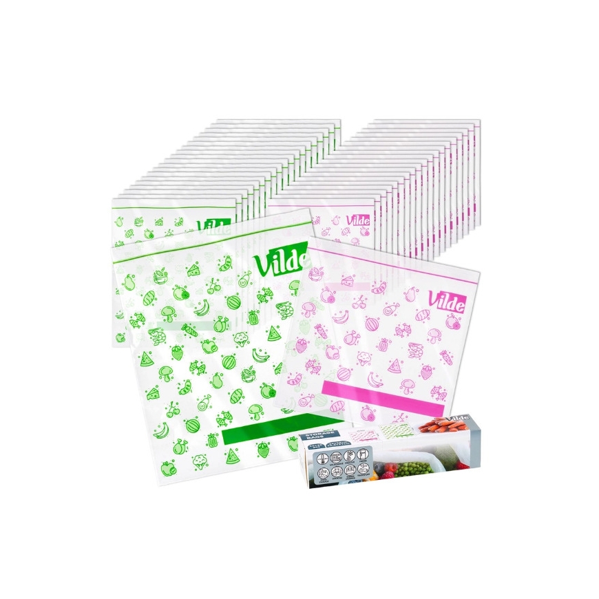 40-Pack Ziplock Food Bags, 229163, VILDE