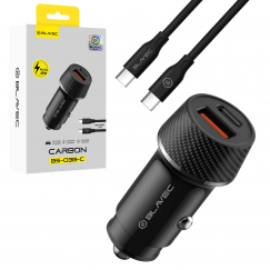 Blavec Car charger BS-03B-C Carbon - USB + Typ C - QC 3.0 18W P