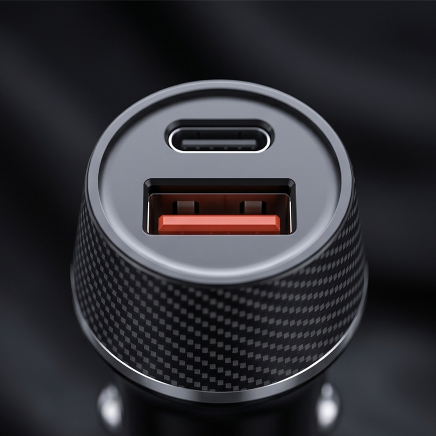Blavec Car charger BS-03B-C Carbon - USB + Typ C - QC 3.0 18W P – 5