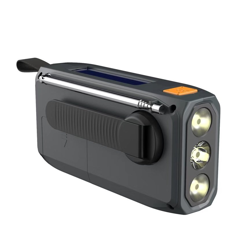 EXTRALINK HÄTÄRADIO BLUETOOTH AURINKOENERGIALLA DYNAMOKORILLA POWERBANK 4000MAH SOS-VALOLLA BT-4000