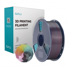 Sunlu PLA+ Silk Nelivärviline Filament (punane-kollane-roheline-must)