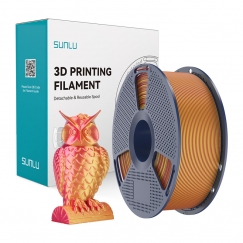 Sunlu PLA+ Silk divkrāsu filaments (sarkans un zeltains)