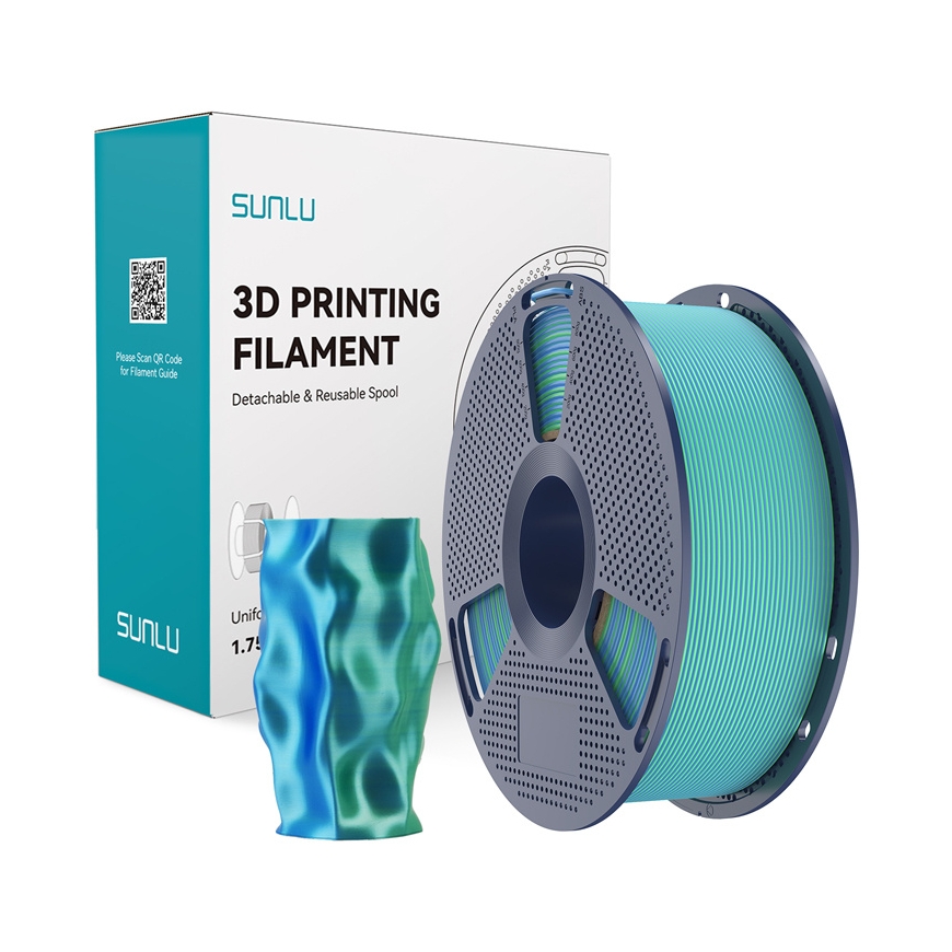 Sunlu PLA+ Silk Kaksikvärvi Filament (sinine-roheline)
