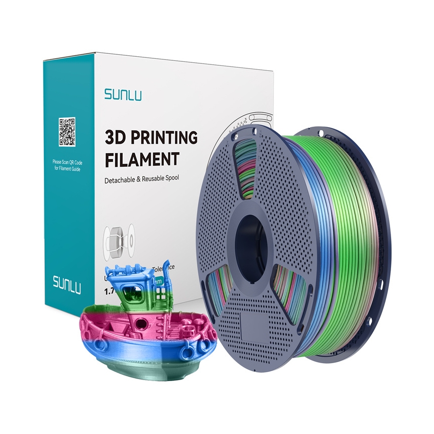 Sunlu PLA+ Silk Филамент (Радуга) 06