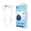 3mk Car Charger 20W PD3.0 QC 3.0 USB 1A1C - White 3mk Car Charger 20W PD3.0 QC 3.0 USB 1A1C - White