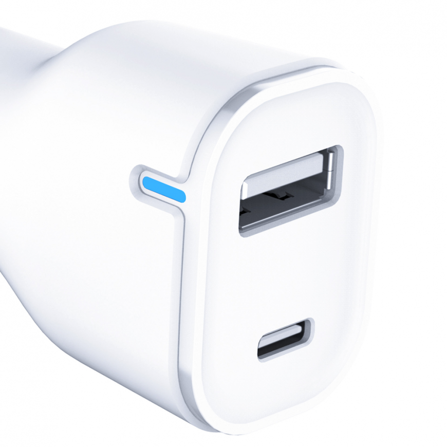 3mk Car Charger 20W PD3.0 QC 3.0 USB 1A1C - White – 5