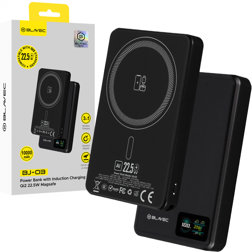 Blavec Power Bank 10000mAh BJ-03 Slim 13,5mm - Type C - 22,5W ma