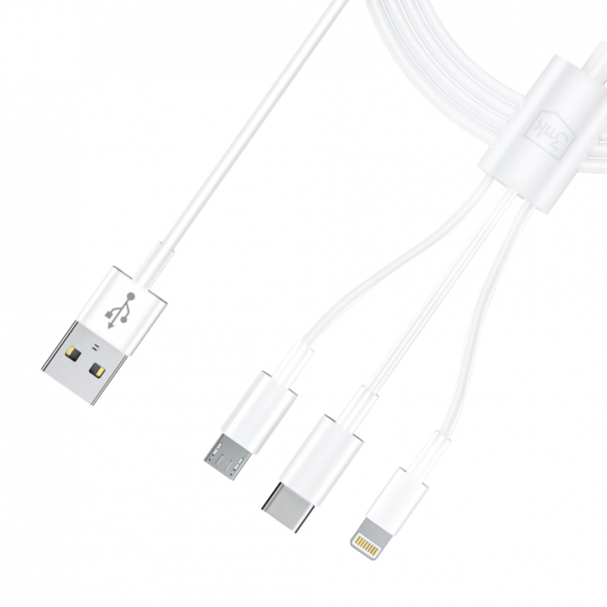 3mk Cable 3in1 USB-A - micro USB | Lightning | USB-C 1.2m 20V|2. – 2