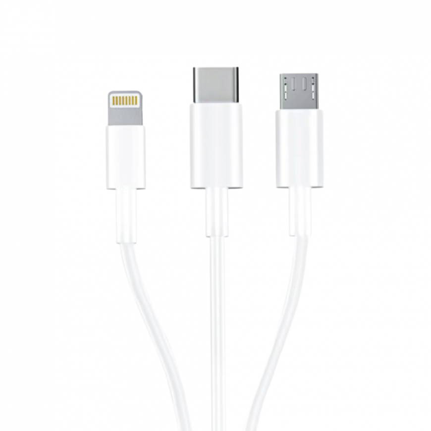 3mk Cable 3in1 USB-A - micro USB | Lightning | USB-C 1.2m 20V|2. – 4