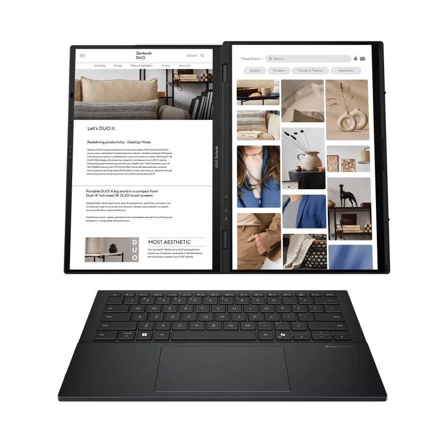 Asus Zenbook Duo UX8406CA-QL358X | Цвет: серый «чернила» | 14 дюймов | OLED | – 3