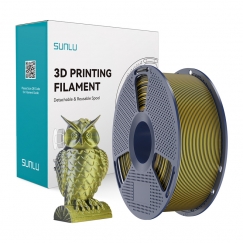 Sunlu PLA+ Silk divkrāsu filaments (melns un zelts)