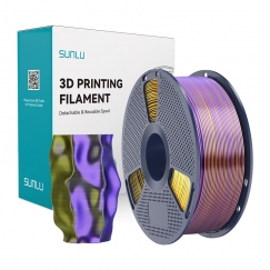 Sunlu PLA+ Silk Tri-Color Filament (Musta, Kulta ja Purppura)