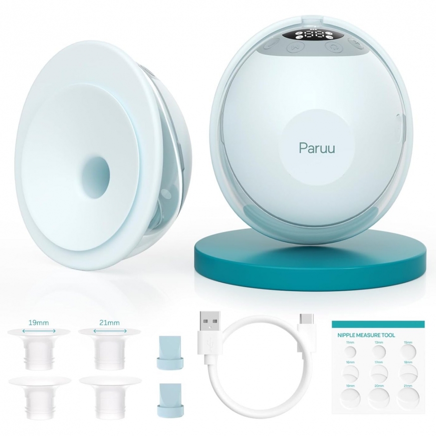 PARUU P20 HANDS-FREE WEARABLE BREAST PUMP GREEN DOUBLE PACK